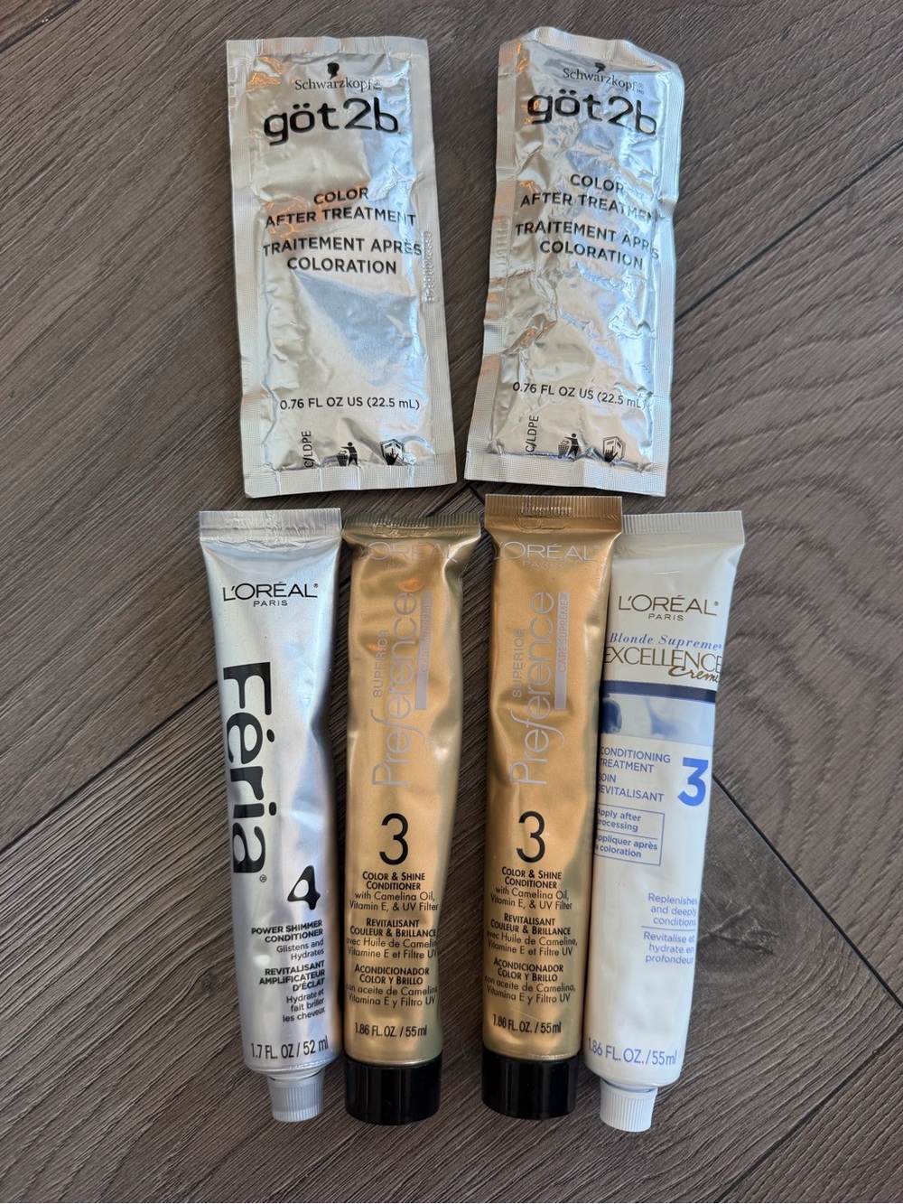 L’Oréal Paris hair treatment bundle: Féria, Preference, Excellence  conditiners